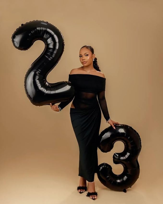 Number Balloons 15 Balloon Black 40 Inch Birthday Decorations - Image 3