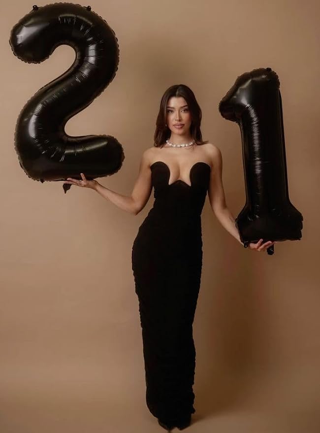 Number Balloon 40 Inch Black Number 25 - Image 3