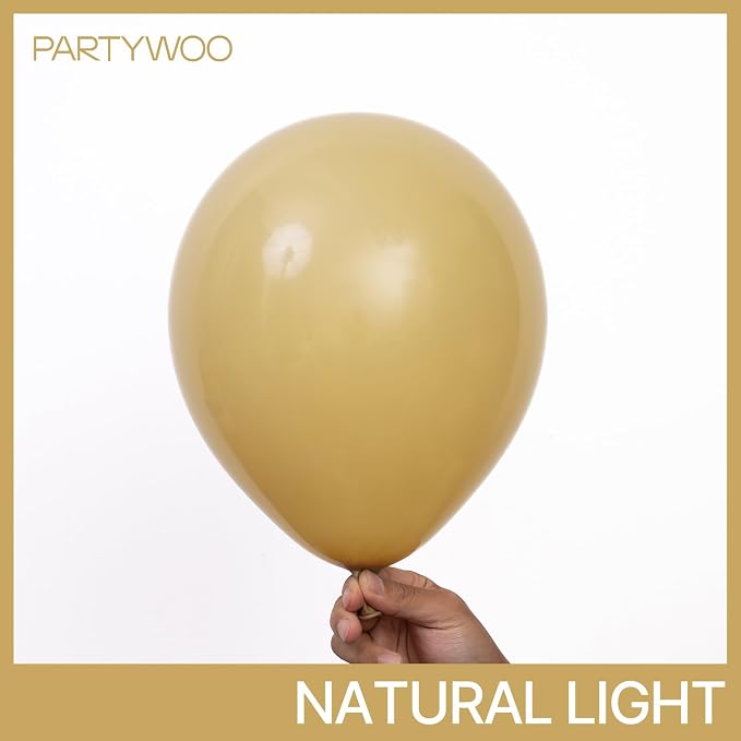 PartyWoo Light Brown Balloons 50pcs Neutral Boho Coffee Color | 12 Inch Balloons - Image 3