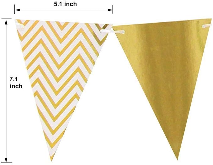 Sparkly Paper Pennant Banner Triangle Flags Bunting 8.2 Feet and Tissue Paper - Image 2