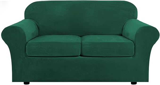 H.VERSAILTEX Real Velvet Plush 3 Piece Stretch Sofa Covers Couch Covers by HVERSAILTEX