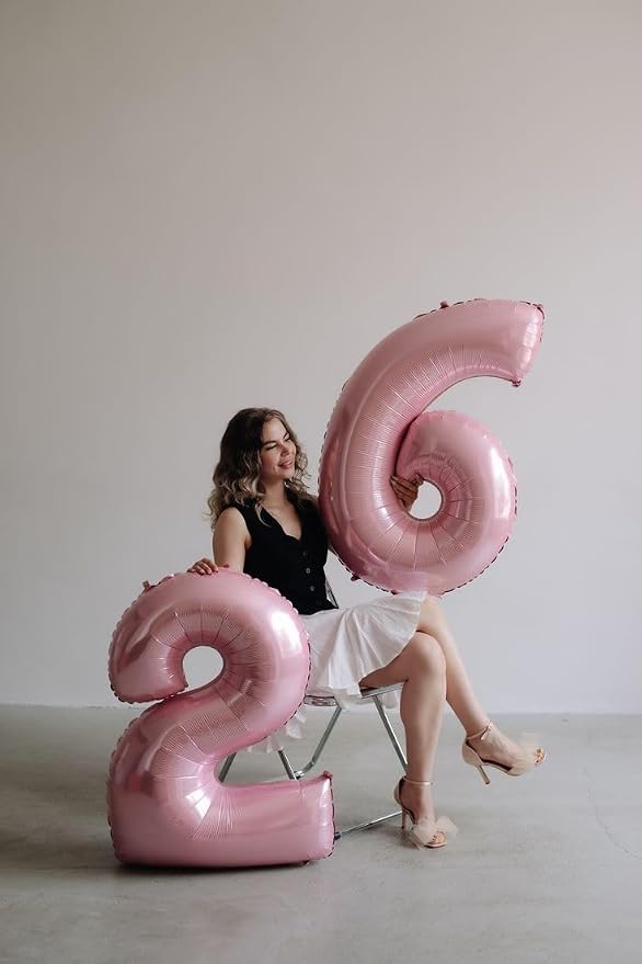 Large Number Balloons 40 Inch Pink 26 Balloon - Image 3