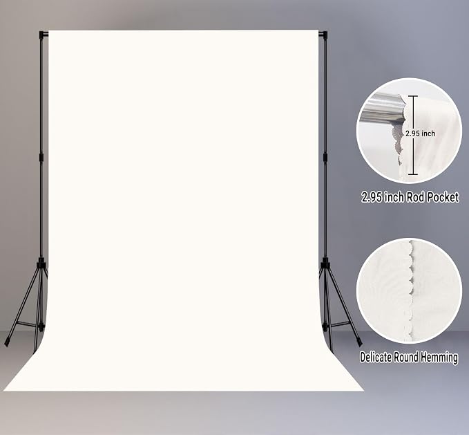 Ivory Photography Backdrop for Photoshoot, Fabric 5x7ft | Polyester Studio - Image 6