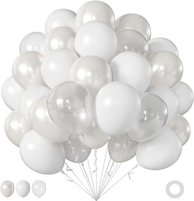 Pearl White Balloons for Wedding Bridal Shower Baby Shower Decorations | 60Pcs by JOYFLOAT