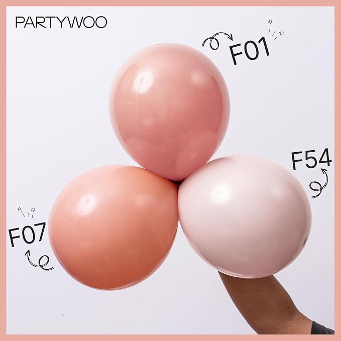 PartyWoo Dusty Pink Balloons 152pcs Different Sizes of 18 12 10 5 Inch Boho - Image 6