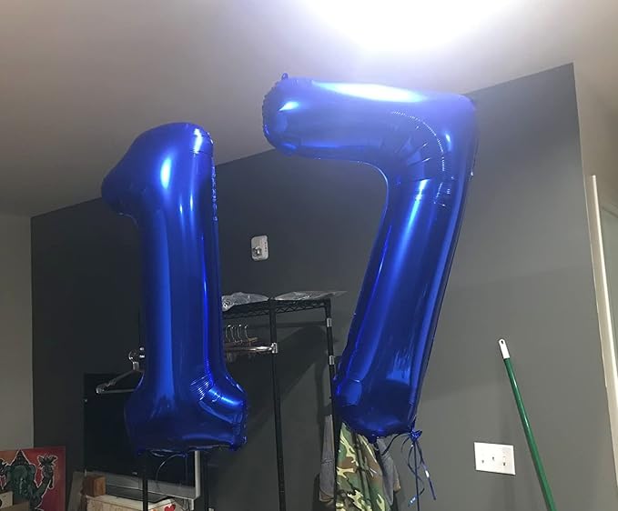 9 Balloon Numbers Party Decorations, 40In Dark Blue Balloons - Image 5