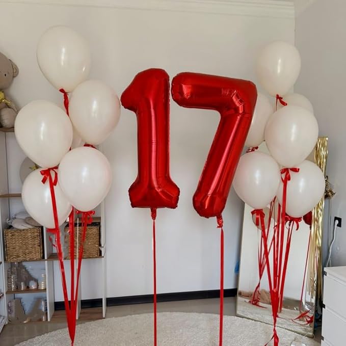 Numbers 18 Balloon 40Inch Red Balloons - Image 4