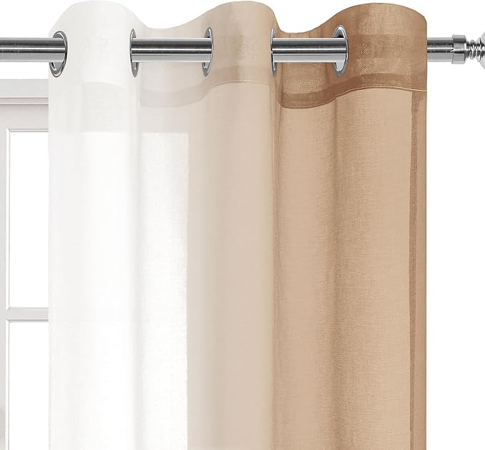 DWCN Taupe Ombre Sheer Curtains - Image 2