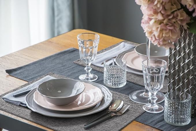 Faux Cotton Linen Placemats Set of 4, Cloth Washable Farmhouse Dining Table Mats - Image 8