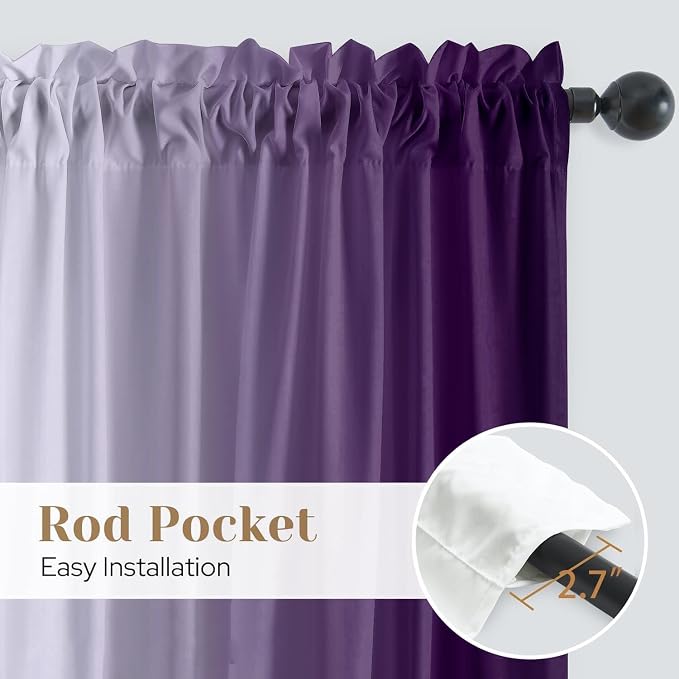 Purple Kitchen Curtains 2 Panels - Image 3