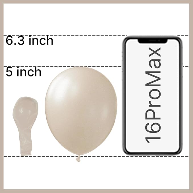 PartyWoo White Balloons 50pcs Sand White Beige Cream Ivory Boho Neutral | - Image 2