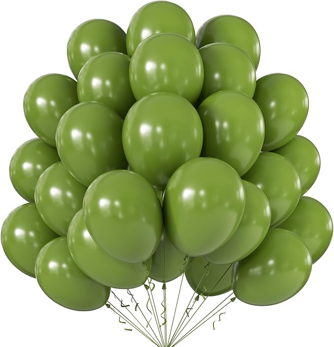 12 Inch Retro Olive Green Balloons, Baby Shower, Graduate Party Decorations by KALOR