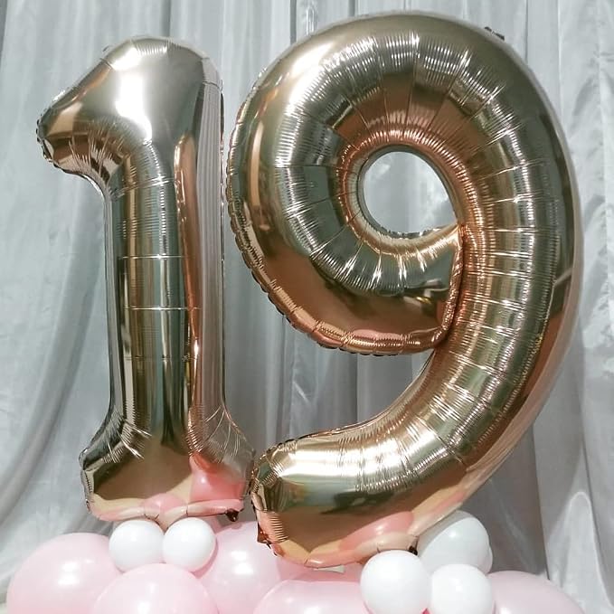 Champagne Gold Number 6 Balloon, 40In Large Foil Number Balloons Set 0-9 - Image 5