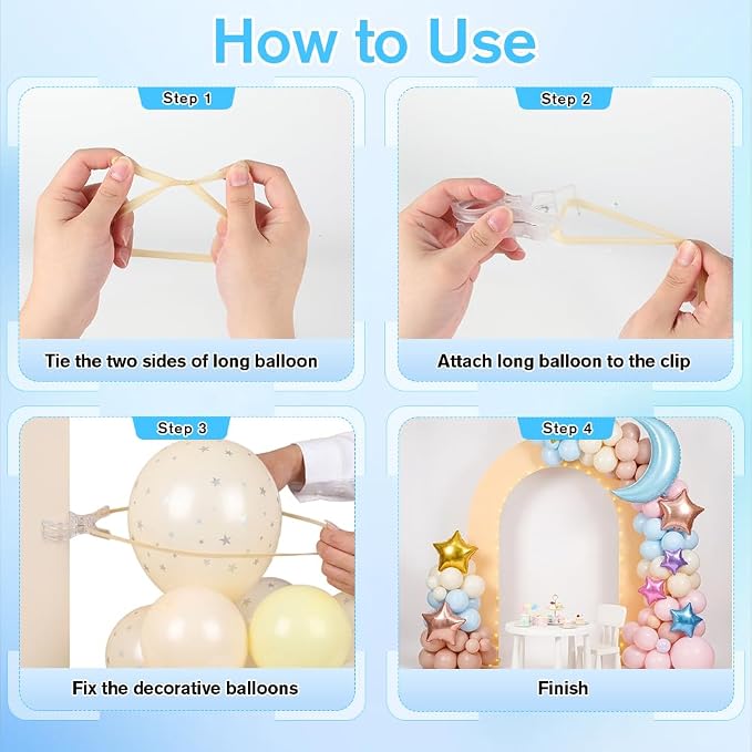 10 Pack Balloon Arch Clips 3.5 Inch Clear Spring Clamps - Image 6