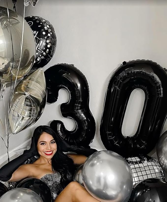 40 Inch Black 23 Large Number Balloon, 23 32 Black Birthday Party Decorations - Image 7