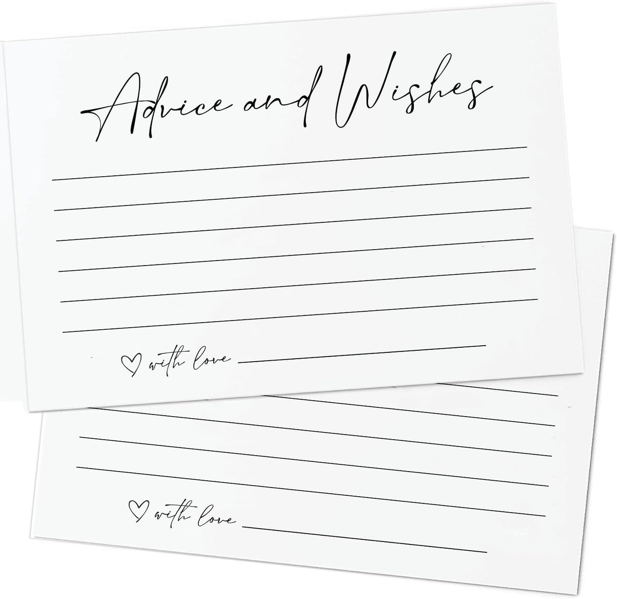 GardenCity Advice and Wishes Cards for Any Event – Well Wishes & Wedding Advice Cards for Bride & Groom, Wedding Reception, Baby Shower, Birthday, Graduation, or Retirement, 50 Pack, Minimalist