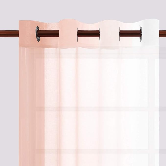 DWCN Faux Linen Ombre Sheer Curtains - Image 3