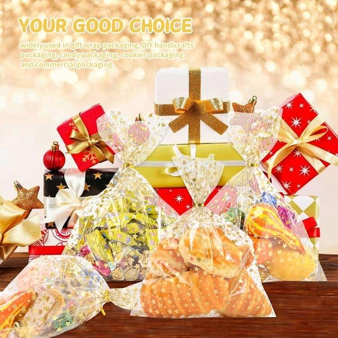 COQOFA 9"X 12" Gift Wrap Cello Cellophane Treat Bags Party Favor bags Clear - Image 7