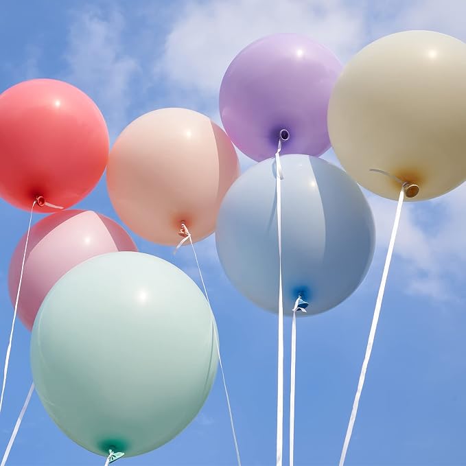 PartyWoo Pastel Rainbow Balloons 50pcs Latex Helium Balloons 12 Inch | Baby - Image 2