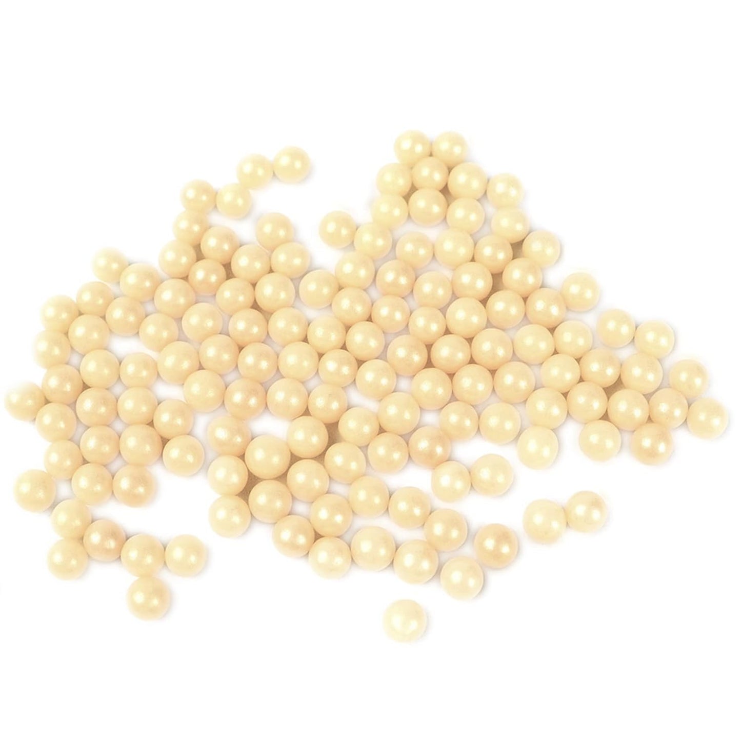 O'Creme Ivory Edible Sugar Pearls Cake Decorating Supplies for Bakers: Cookie, Cupcake & Icing Toppings, Beads Sprinkles For Baking, Certified, Candy Sugar Ball Accents (12mm, 11 Lbs)