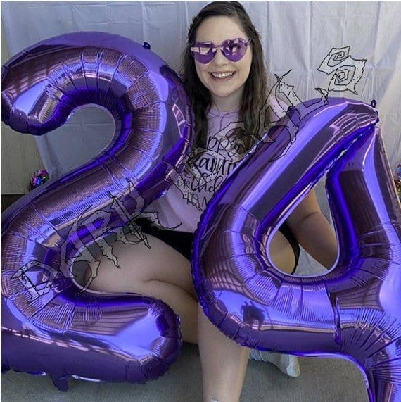 Purple Number 4 Balloon 40 Inch, 4th Birthday Party Decorations Men Women | - Image 2