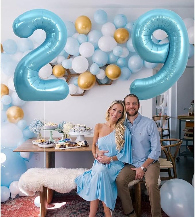 Pearl Blue Number 6 Balloon 40 Inch - Image 9