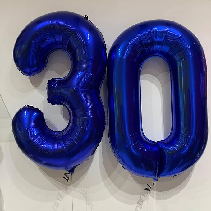 8 Balloon - Night Blue Birthday Number Balloons, 40 Inch Party Decorations | - Image 4