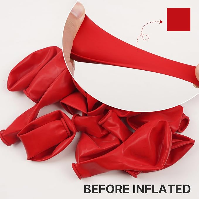 PartyWoo Red Balloons 100pcs Matte Red Small Latex Helium Balloons 5 Inch | - Image 5