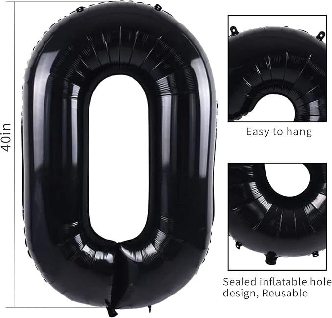 40 inch Number Balloon 0-9 Black Large Number 23 Balloons, Digital Balloons - Image 5