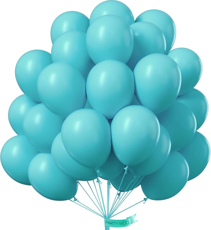 PartyWoo Teal Balloons 100pcs 12 Inch Turquoise Dark Teal Latex Balloons by PartyWoo