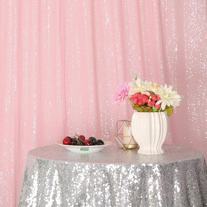 Eternal Beauty Pink 3mm Sequin Backdrop 20x10 Ft - Image 4