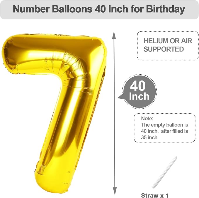 Number Balloons 40 Inch Gold 6 Balloon - Image 5