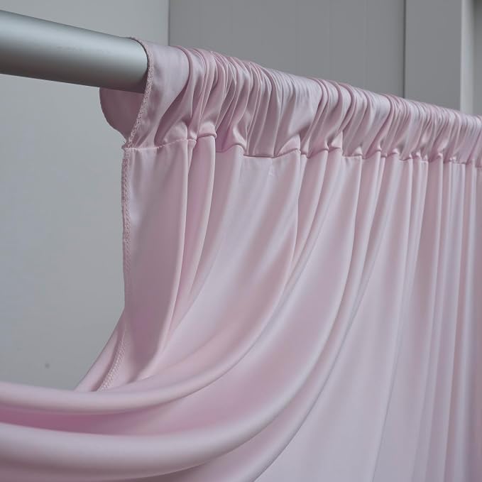 10 ft x 40 ft Baby Pink Backdrop Curtains - Image 3