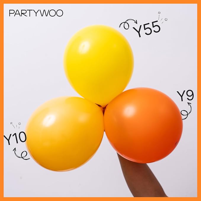 PartyWoo Orange Balloons 100pcs Fall Latex Helium Balloons 12 Inch | Birthday - Image 5