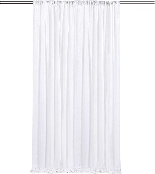 White Sequin Backdrop Curtains-1 Panel 3FTx8FT White Backdrop by SoarDream
