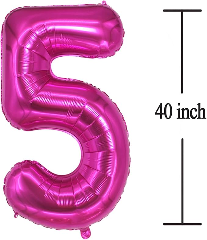 Jonhamwelbor Hot Pink 25 Numbers Balloon Jumbo Giant Big Large 25 Foil Mylar - Image 3