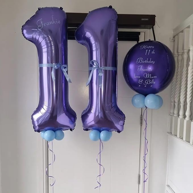 Number 13 Purple Balloons 40 Inch Giant Purple 13 Number Foil Helium Balloons - Image 5