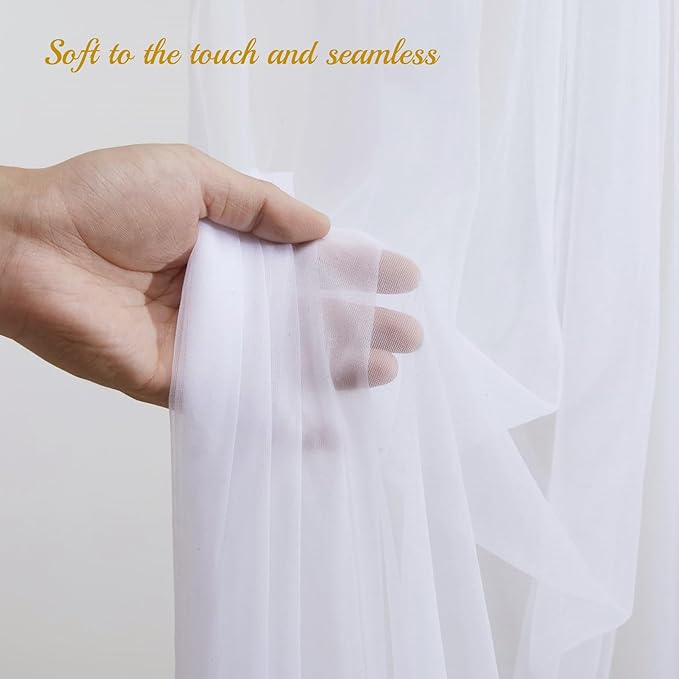 10x8ft White Tulle Backdrop Curtain - Image 6