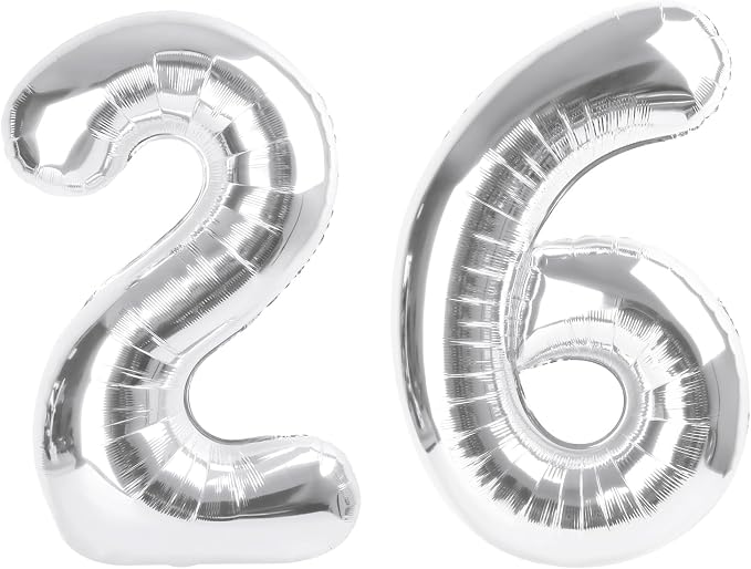 26 Balloon Numbers 40Inch for 26th Year Old Birthday Decorations, Inflation by Mluchee