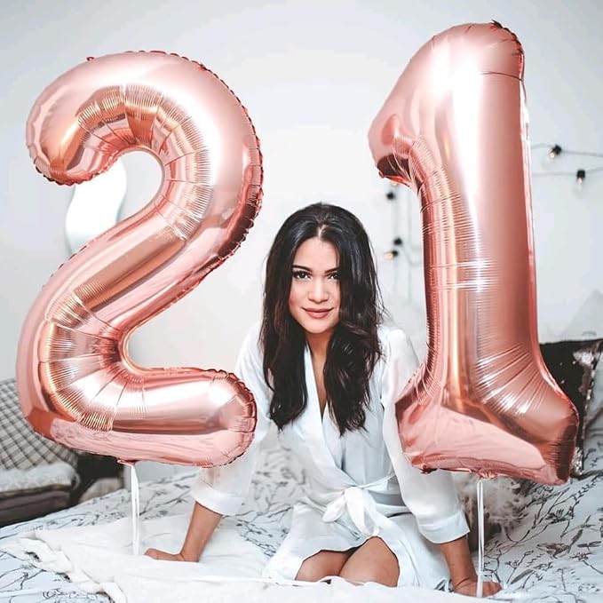 21 Balloon 40 inch Rose Gold Number Balloons - Image 4
