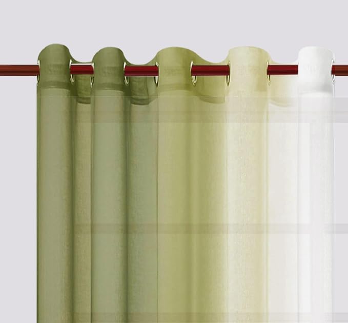 DWCN Ombre Faux Linen Sheer Curtains - Image 2
