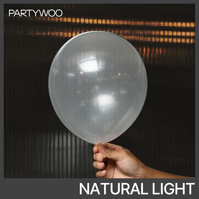 PartyWoo Clear Balloons 100pcs Transparent Latex Helium Balloons 12 Inch | - Image 3