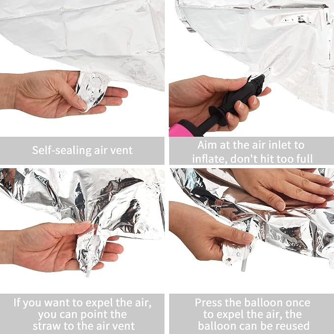 TONIFUL 40 Inch Large Silver Letter O Foil Balloons Alphabet Balloons | Giant - Image 3