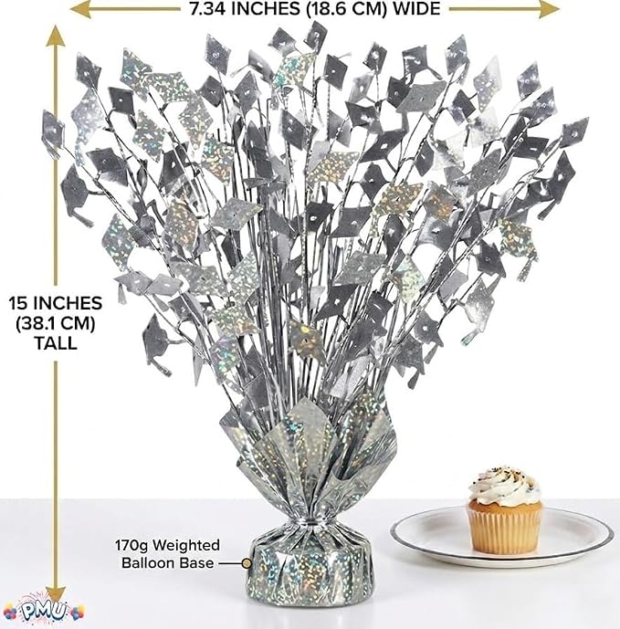 PMU 3 Pcs Silver Graduation Balloon Weights, Graduation Centerpieces - Image 4