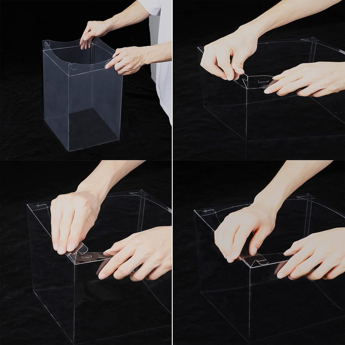 XININSUN pink clear cake box with ribbon,4inch 6inch cake boxes,small transparent cake box cake carrier,square cardboard cake containers clear gift boxes for wedding,birthday,party(6pcs)