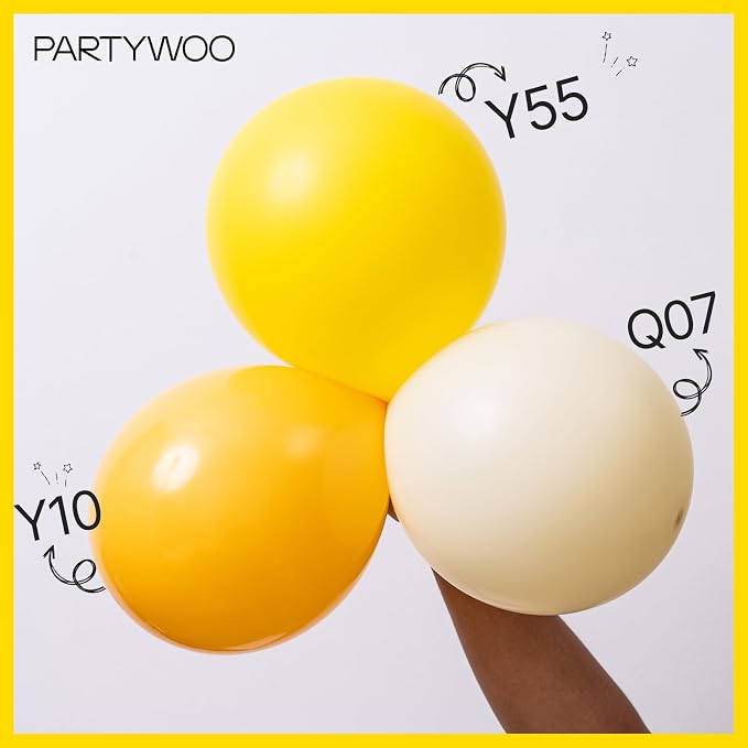 PartyWoo Yellow Balloons 100pcs Balloons Matte Yellow Latex Helium 5 Inch | - Image 5
