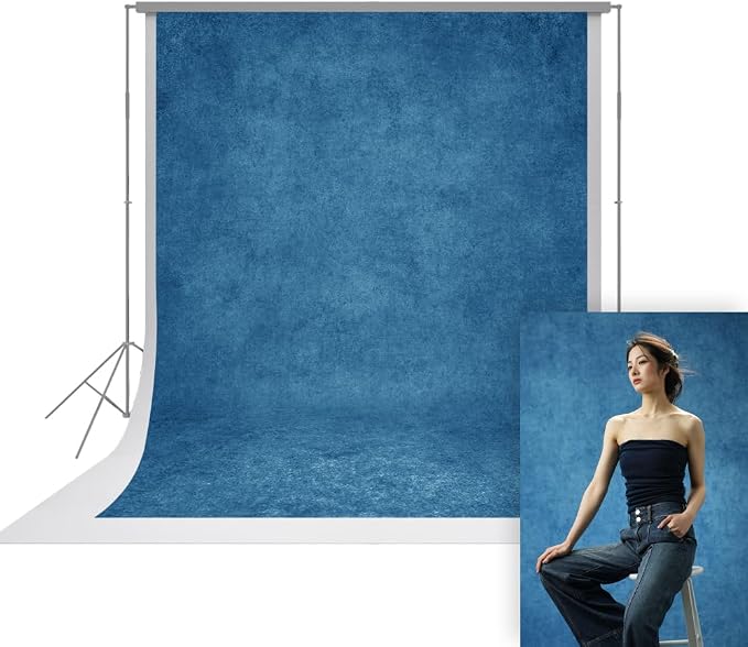 UrcTepics 6×8 ft Blue Fabric Photo Backdrops, Classic Abstract Texture Backdrop by UrcTepics