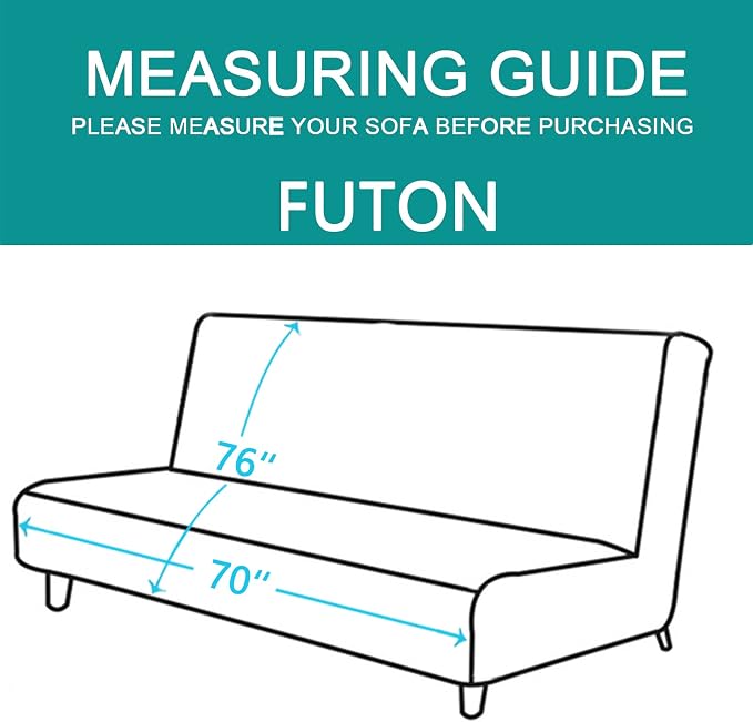 U-NICE HOME Futon Sofa Covers 68''Armless Couch Cover, Pet Friendly, Elastic - Image 5