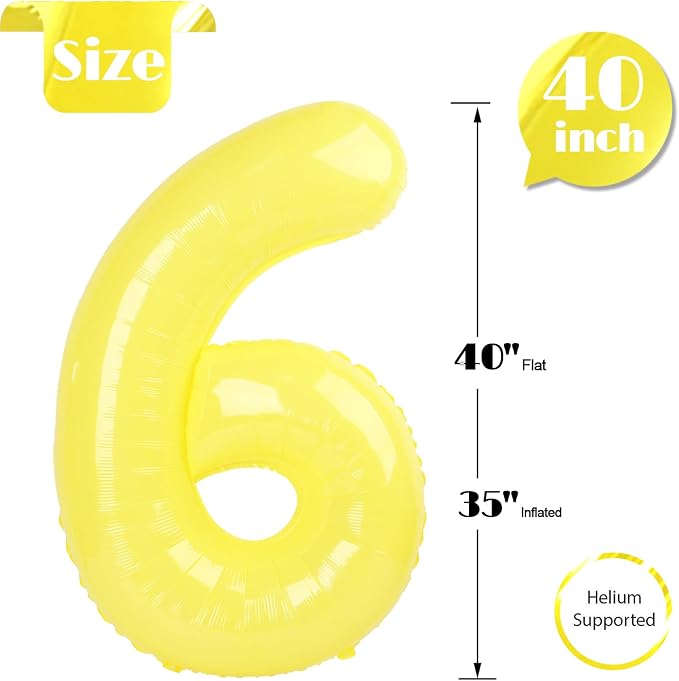 Yellow 6 Balloon - Image 5