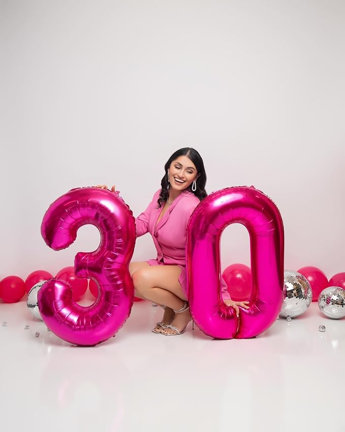 Hot Pink Number 30 Balloon 40 Inch - Image 4
